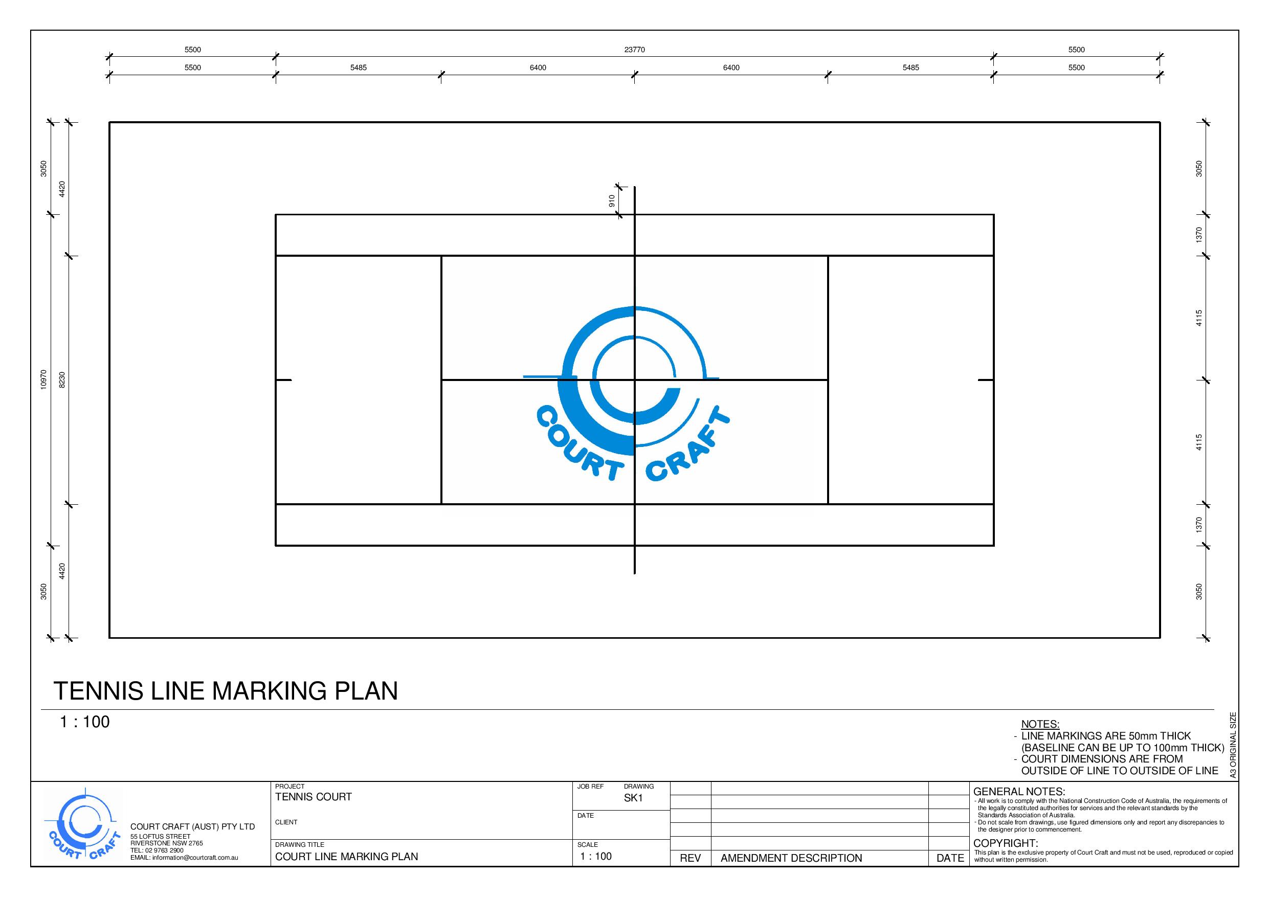 Tennis Court Dimensions Court Craft